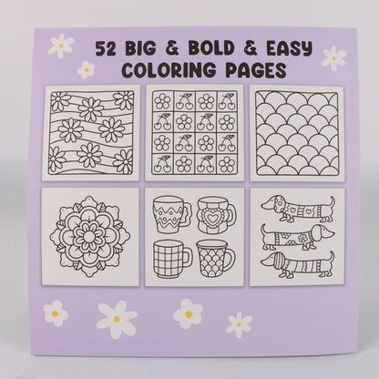 Into the Garden Coloring Book for Adults & Teens - Bold & Simple Designs with Plants, Flowers & Cute Animals