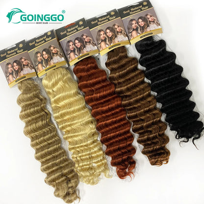 Pre-Colored Brazilian Deep Wave Bulk Human Hair - No Weft, Remy Hair Extensions, 14-28 Inch for Crochet Braids