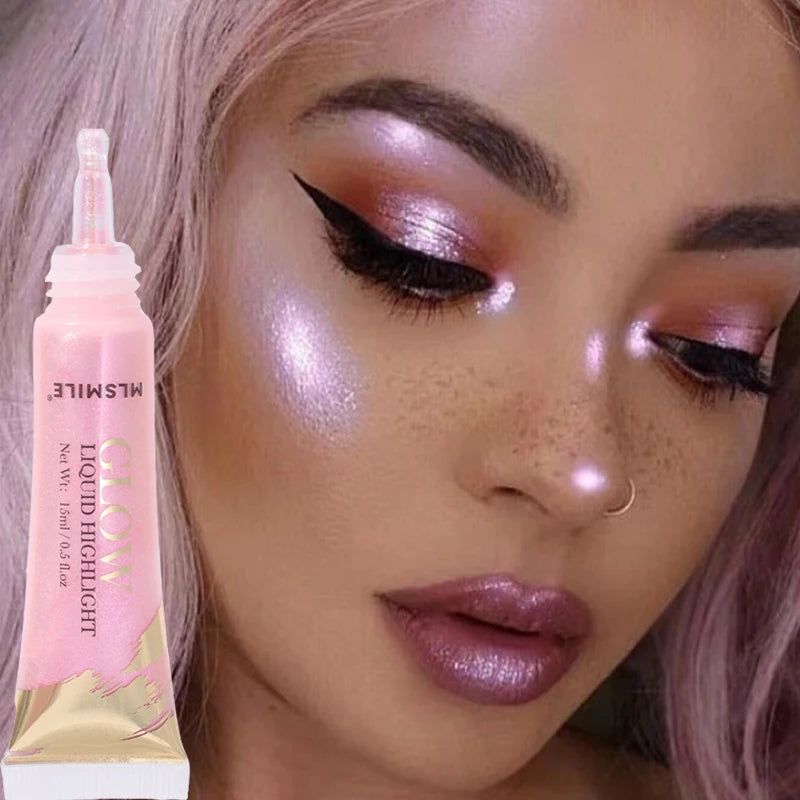 Liquid Highlighter Makeup – Pearlescent Face & Body Contour Glow, Brightening Bronzer Shimmer Illuminator Cosmetics