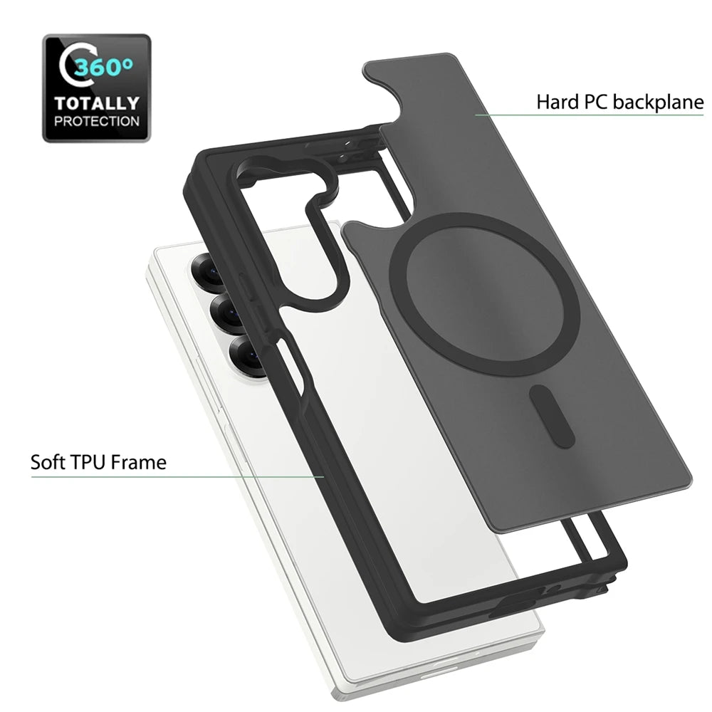 Z Fold7 Luxury Wireless Charging Case - Candy Color Translucent Magnetic Shockproof Cover for Samsung Galaxy Z Fold 7 & Fold 6
