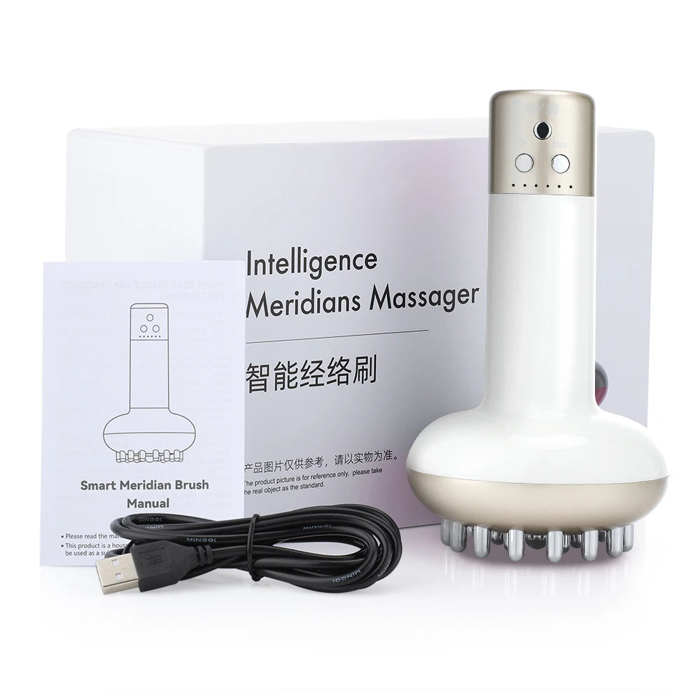 Rechargeable Gua Sha Massager – Body Shaping & Heating Scraping Brush for Lymphatic Detox, Meridian Dredging & Fat Burning