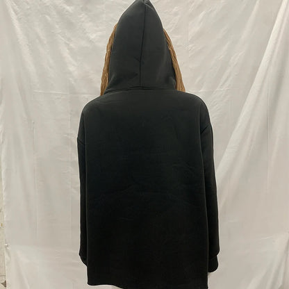 Women’s Autumn Winter Hooded Coat - European & American High Street Style with Headscarf Detail and Long Sleeves