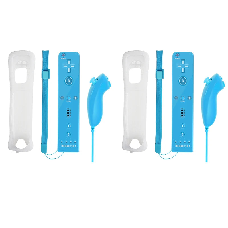 2-in-1 Wireless Controller for Nintendo Wii – Motion Plus Remote with Silicone Case
