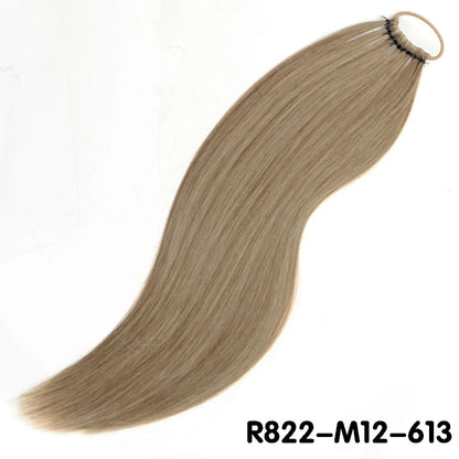 AZQUEEN 24-Inch Long Straight Ponytail Extension – Synthetic Fake Hairpiece for Women