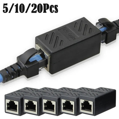 5/10/20Pcs RJ45 Ethernet Coupler – Female to Female LAN Connector Adapter for Cat5e, Cat6, Cat7 Cable Extender