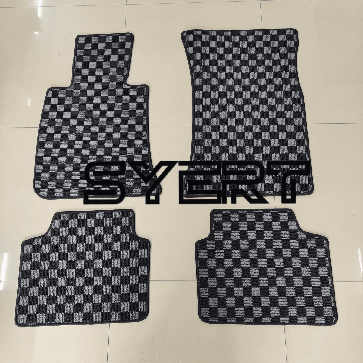 BMW 3-Series E90 Floor Mats - Checkerboard Anti-Slip Carpet Mats for 2006–2012 LHD Models, All-Weather Protection