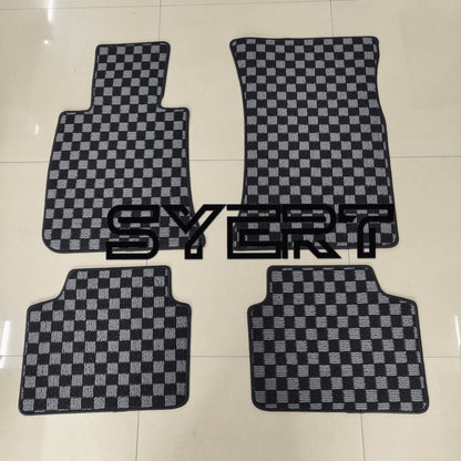 BMW 3-Series E90 Floor Mats - Checkerboard Anti-Slip Carpet Mats for 2006–2012 LHD Models, All-Weather Protection