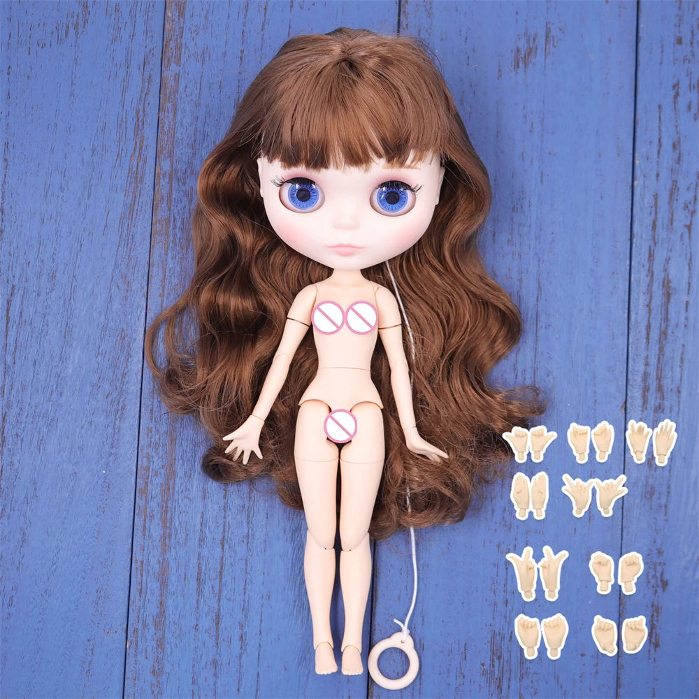 ICY DBS Blyth Doll – 1/6 BJD Customized Nude Joint Body, White Skin Glossy & Matte Face, 30cm Girl Toy Gift