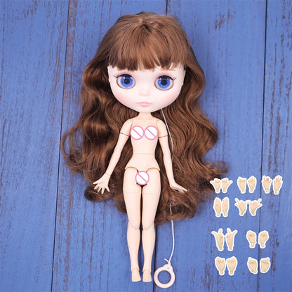 ICY DBS Blyth Doll – 1/6 BJD Customized Nude Joint Body, White Skin Glossy & Matte Face, 30cm Girl Toy Gift