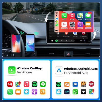 EKIY 2-in-1 Mini Wireless CarPlay & Android Auto Adapter for Cars with Wired Systems