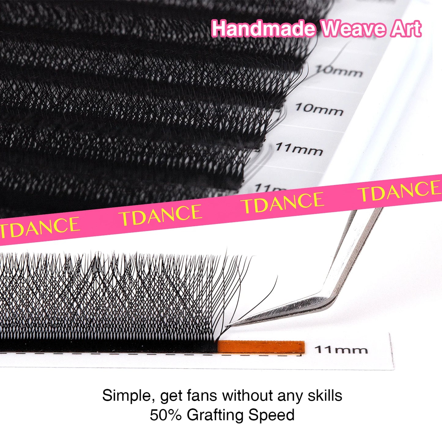 TDANCE 3D–6D Premade Fan Eyelash Extensions – W Style Faux Mink Natural Soft Volume Bloom Lashes