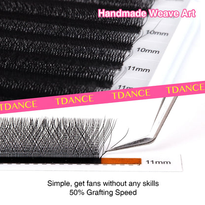 TDANCE 3D–6D Premade Fan Eyelash Extensions – W Style Faux Mink Natural Soft Volume Bloom Lashes