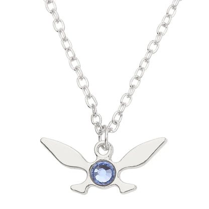 Silver Butterfly Crystal Necklace – Unisex Cosplay Jewelry Gift for Women & Men