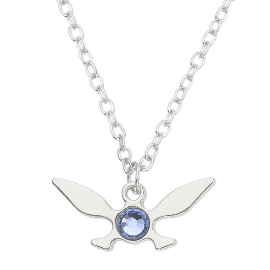 Silver Butterfly Crystal Necklace – Unisex Cosplay Jewelry Gift for Women & Men