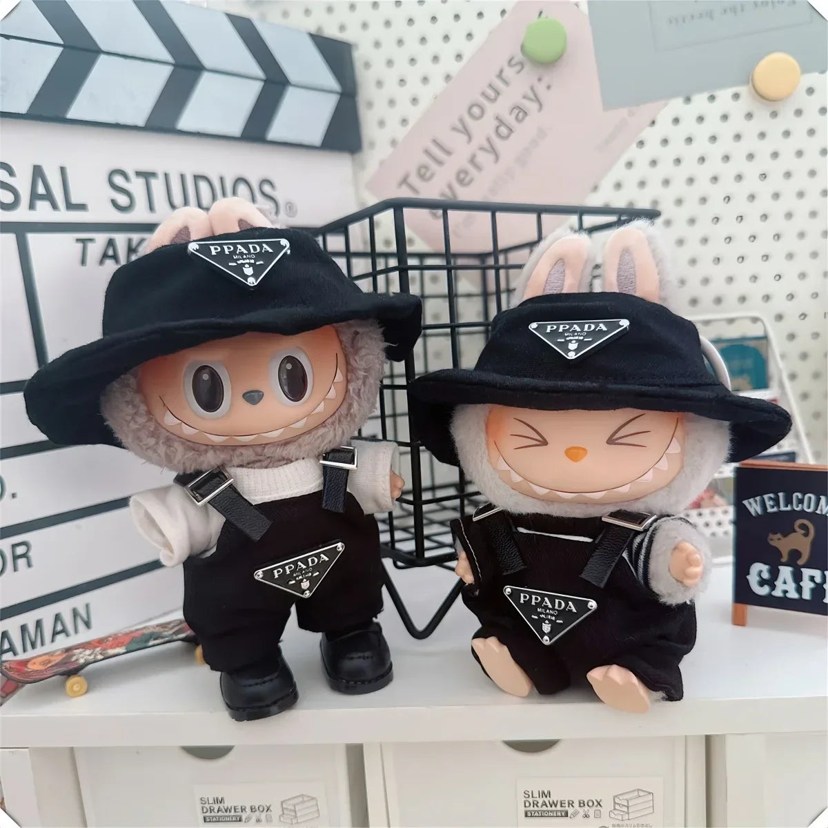 17cm Labubu Mini Doll Outfit Set - Hat, Clothes & Shoes for Labubu II Sitting Party Game Accessories