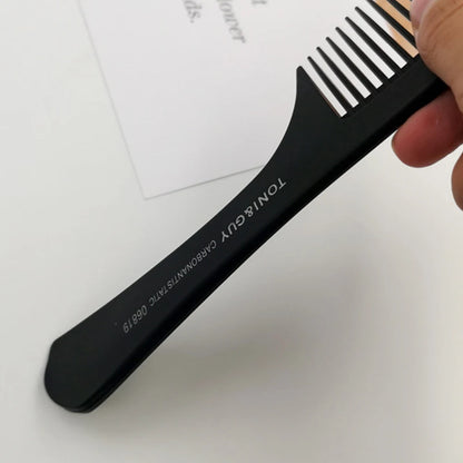 Black Flattop Hair Cutting Comb – Wide Tooth Professional Barber Hair Clipper & Salon Hairdressing Carbon Comb for Men