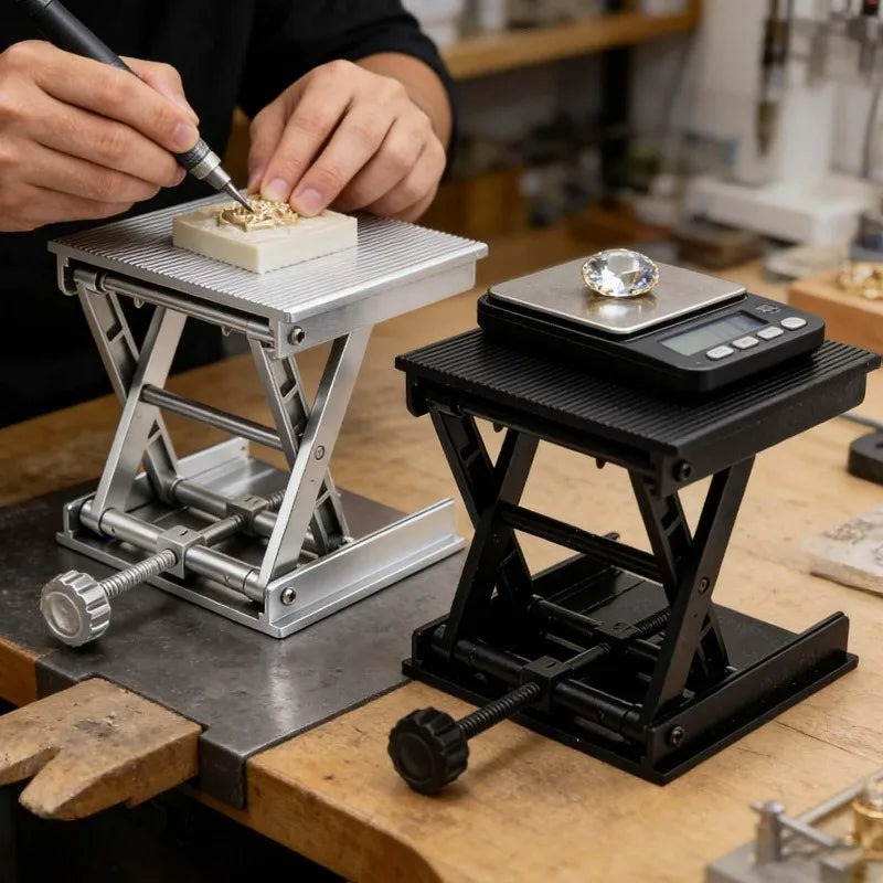 Adjustable Lifting Stand for Woodworking - Support Platform for Engraving Machinery, Construction and Workshop Projects