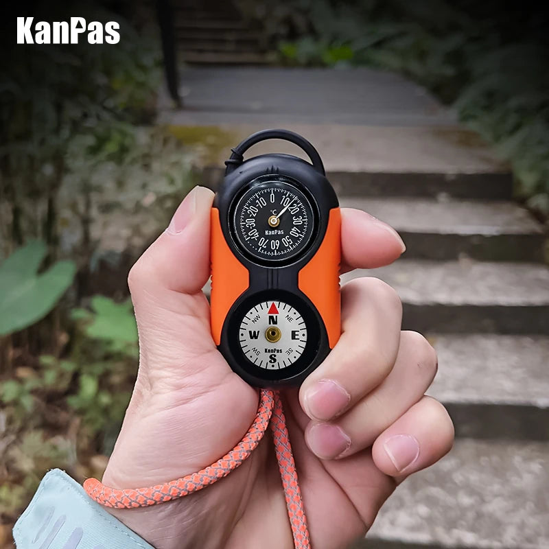 KANPAS Thermometer Compass Kit - Outdoor Thermohygrometer for Camping, Hiking, Trekking, Hunting & Survival