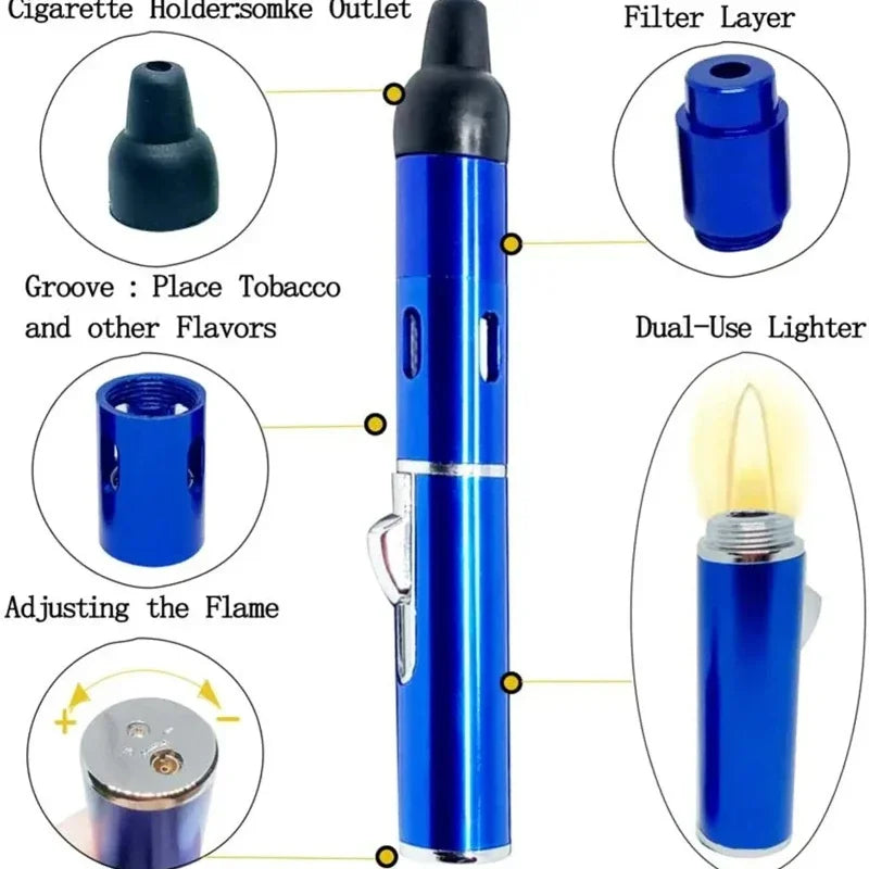 Hot Selling Portable Aromatherapy Lighter – Mini Metal Pipe with Volcanic Stone