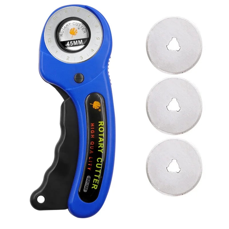 45mm Rotary Cutter Set – Ergonomic Leather & Fabric Cutting Tool for DIY Sewing, Quilting & Craft Projects