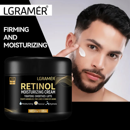 Men’s Retinol Face Moisturizer – Anti-Aging Wrinkle Cream for Hydration, Pore Minimizing & Smooth Bright Skin