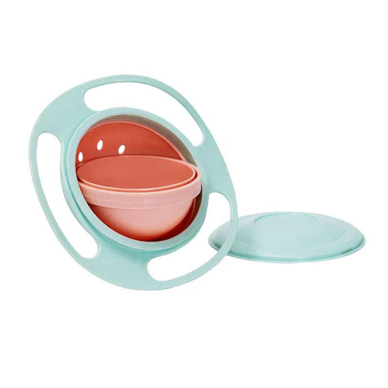 Universal Gyro Bowl - 360° Rotating Spill Proof Baby Feeding Dish & Balance Training Toy for Children