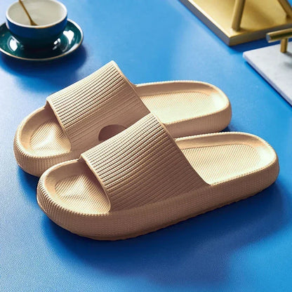 4cm Thick Sole EVA Cloud Slippers – Height Increasing Non-Slip Bathroom & Indoor Summer Sandals for Couple Home Use