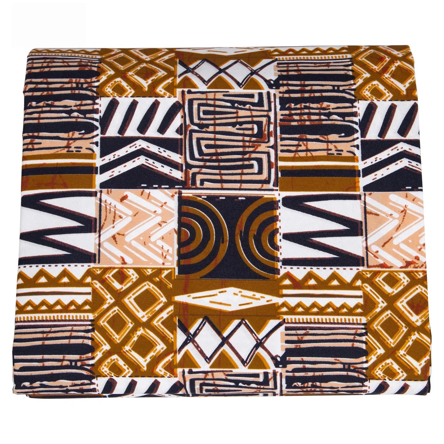 African Wax Kente Print Fabric - 3/6 Yard 100% Polyester Party Dress Material