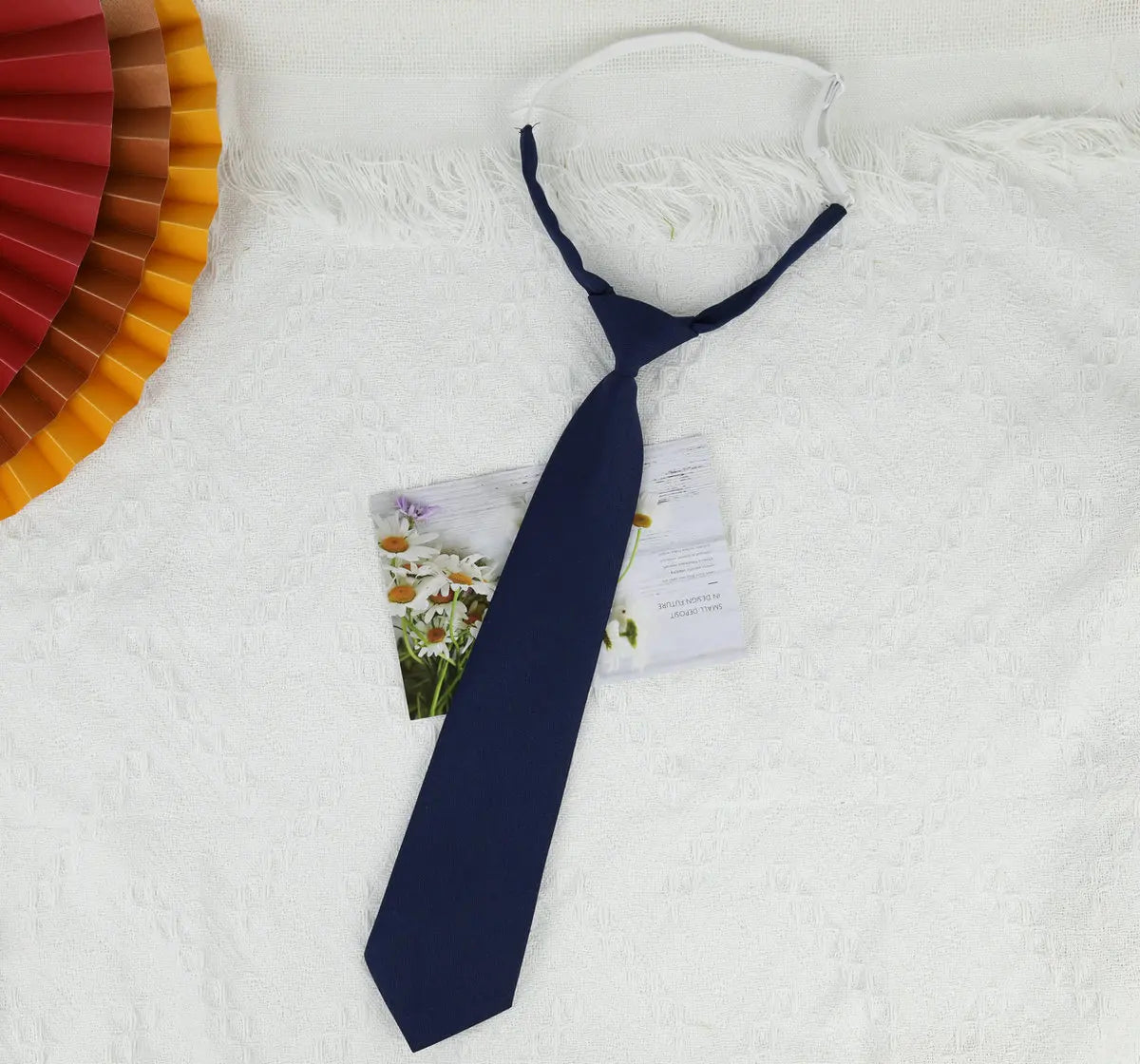 Lazy JK Small Necktie – Korean Style Solid Black, Wine Red, Dark Blue Uniform Ties for Girls & Students