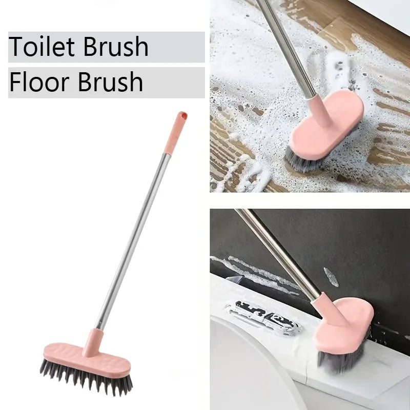 Long Handle Toilet Brush - Durable Bathroom Cleaning Brush with Stiff Bristles for Tough Stain Removal
