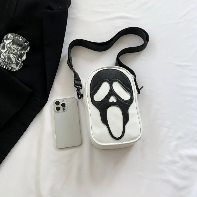 Halloween Ghost Crossbody Bag — Skull Shoulder Bag for Women & Girls, Y2K Punk Hiphop Skeleton Handbag