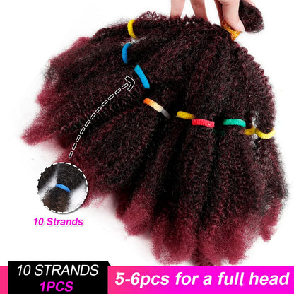 Afro Kinky Bulk Crochet Braiding Hair - Short 12" Synthetic Hair Extensions for African American Women
