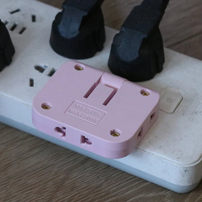 EU Plug Socket Converter - 180° Rotatable 3-in-1 US Extension Plug Multi-Plug Mini Slim Outlet Adapter