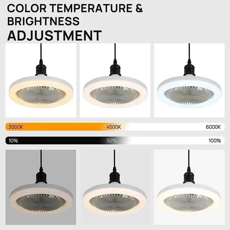 Smart 3-in-1 Ceiling Fan Light E27 Adapter - Remote Control Lighting Base for Bedroom & Living Room, 85-265V