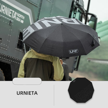URNIETA Tactical Automatic Umbrella - UV Protection Nylon Cover Rain & Sun Umbrella for Outdoor Use