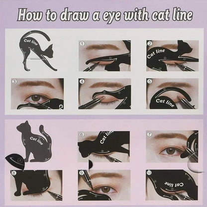 2pcs Cat-Eye Eyeliner Stencil Set – Eyeliner Stamp Templates for Precise Makeup Application