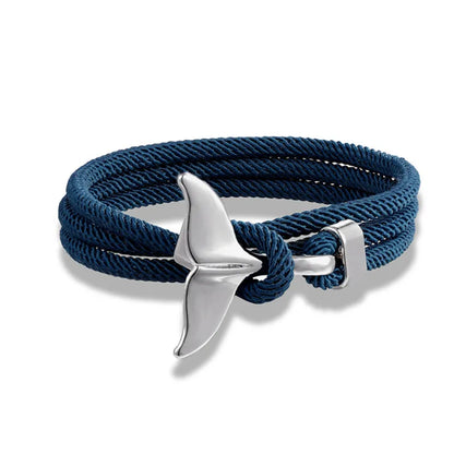 Whale Tail Anchor Bracelet - Adjustable Ocean Style Rope Couple Friendship Jewelry