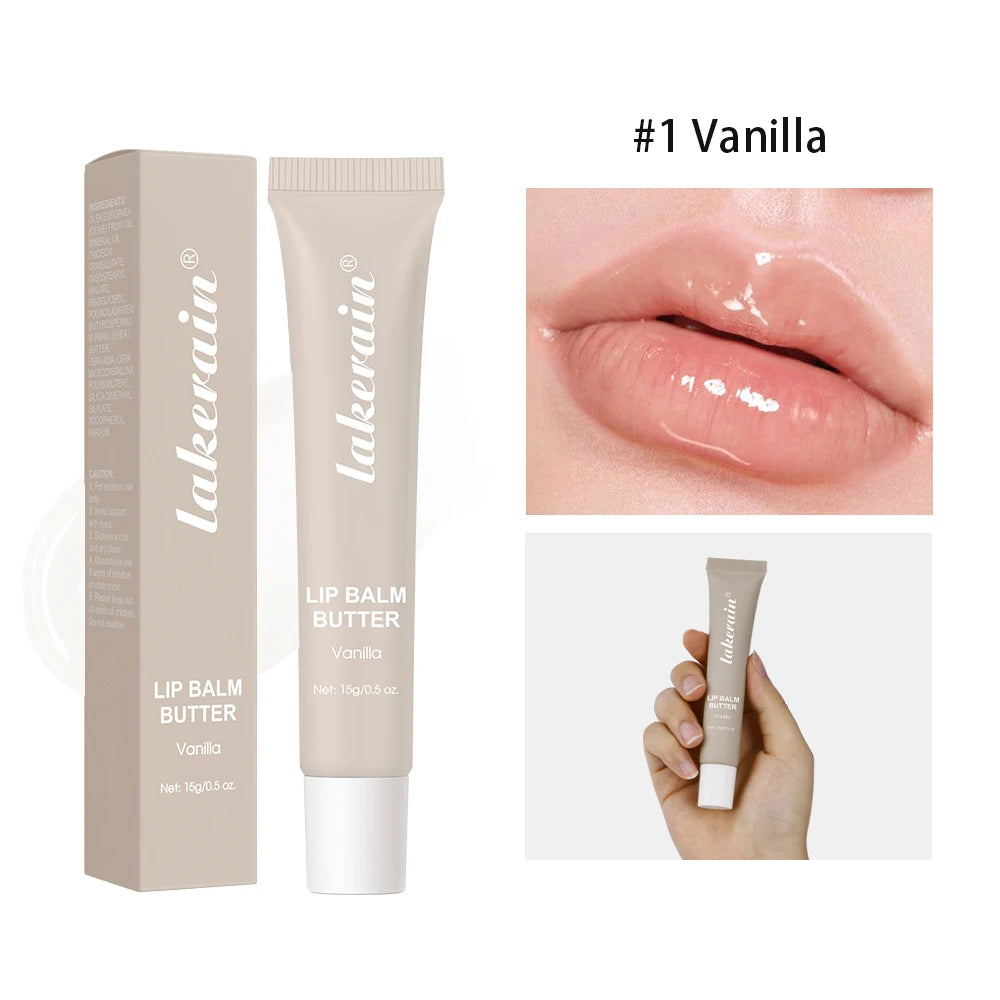 Summer Lip Balm Gloss - Moisturizing Vanilla Mint Scented Transparent Lip Oil Makeup