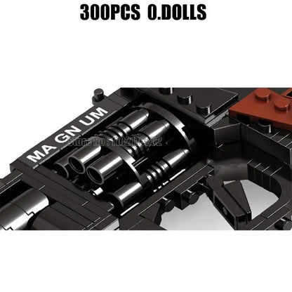 300pcs Military Revolver Pistol Building Block Toy – 1:1 Scale Army Gun for Boys