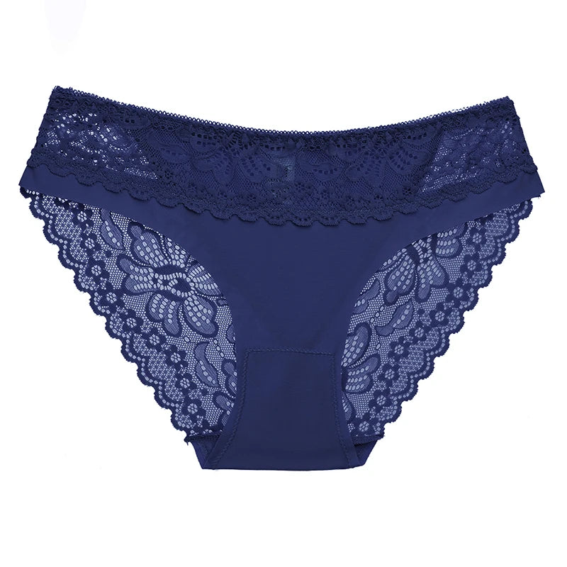Women's Lace Sexy Underwear – Comfortable Soft Lingerie with Decorative Border, Breathable Low-Waist Briefs
