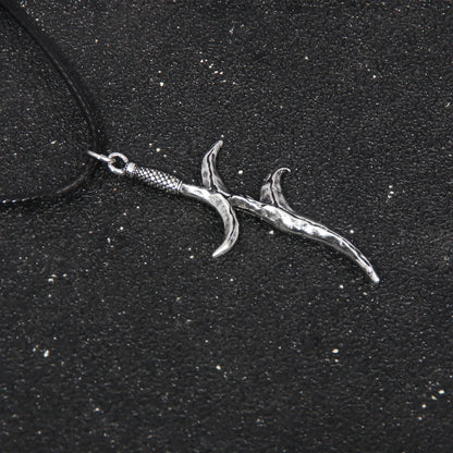 Melina Sword Dagger Necklace - Black Knife Game Cosplay Jewelry & Prop