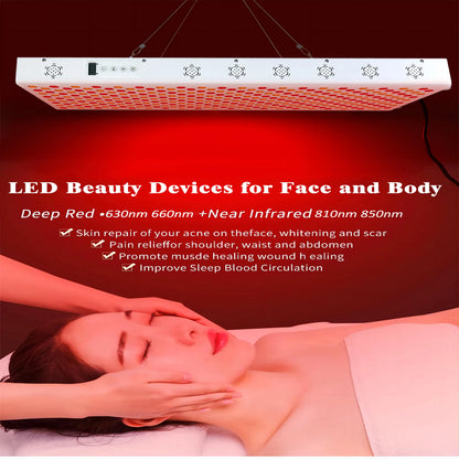 Dual Chip Red Light Therapy Panel Lamp - 630nm, 660nm, 810nm, 850nm Near Infrared LED Beauty Devices for Face and Body