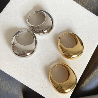 Stainless Steel Chunky Hoop Earrings – Smooth Round Statement Hoops for Women & Girls, Punk Fashion Jewelry