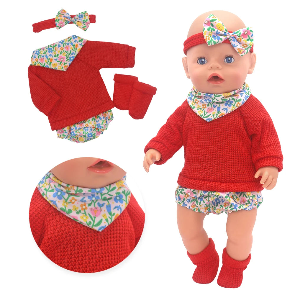2023 New Doll Outfit Set – Cute Jumpers & Rompers for 17-Inch / 43cm Baby Reborn Dolls