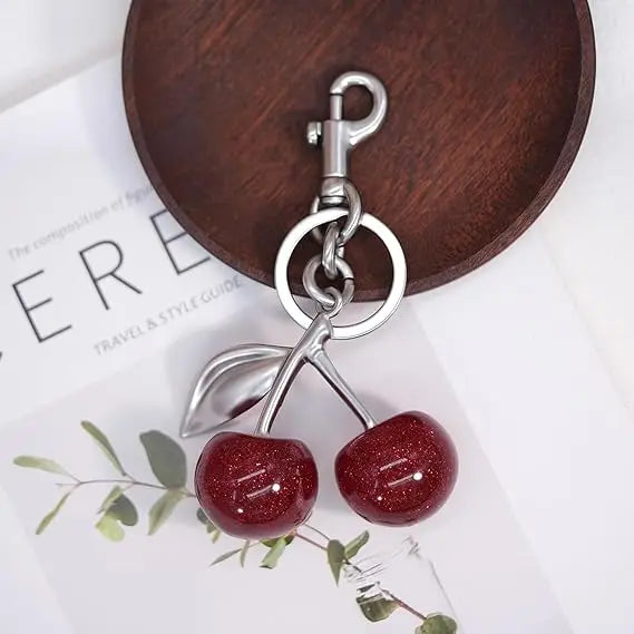 Cute Cherry Keychain Bag Charm – Purse Accessory for Handbags, Women’s Gift