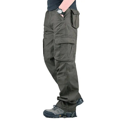 Men’s Tactical Cargo Pants - Cotton Outdoor Work Trousers Camo Hiking Pants Multi-Pocket Casual Military Style
