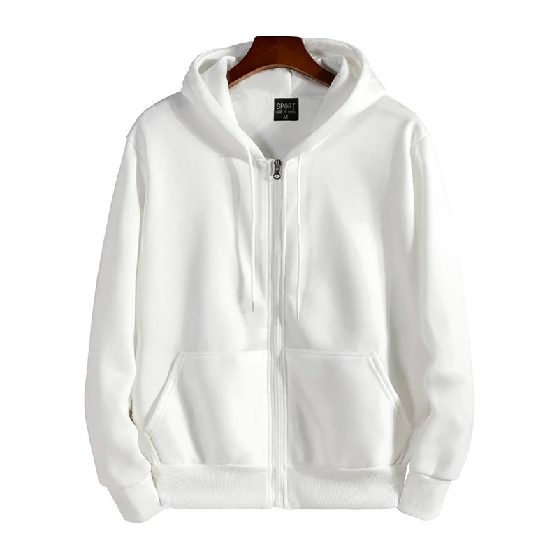 Men's Zipper Hoodie – Casual Long Sleeve Hooded Sweatshirt for Autumn & Winter – Loose Fit Sportswear Jacket