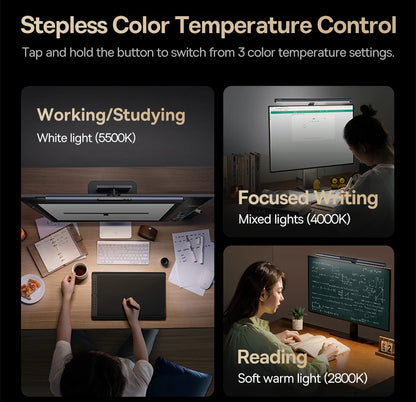 Baseus Magnetic USB Computer Screen Light – Hanging LED Desk Lamp for Monitor, Laptop, and Reading