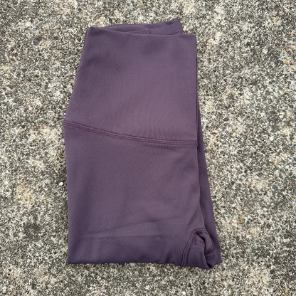 High Waist Women's Yoga Leggings - Solid Color Cropped Gym & Training Pants with Back Pocket