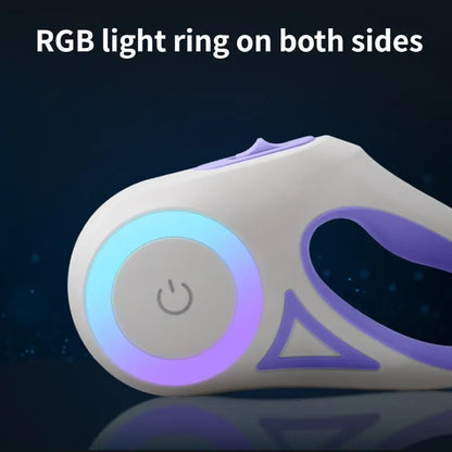 LED Flashlight Pet Leash - Retractable Lighted Night Outdoor Walking - Non-Slip Handle - 5M/3M - Dog Supplies